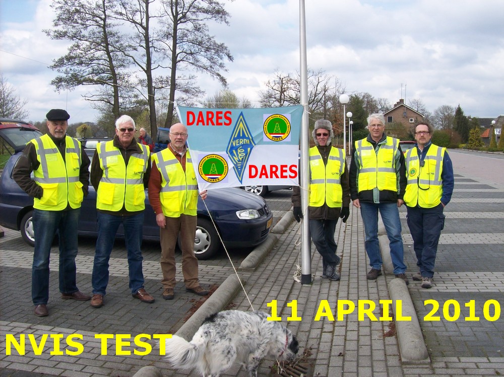 Dares team Veluwe: van links naar rechts: Ben PA0I, Gert PA5TS, Hans PA7HPH, Leo PA0LMD, Marc PD4MN.